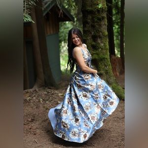Floral High Low Prom Dress sz S